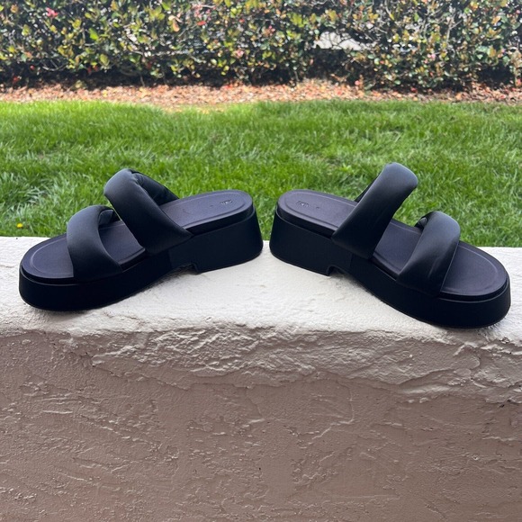 Unique Zara Chunky Black Clog Open Toe Sandal EUR 41 US 10 MSRP $75 - Picture 6 of 15